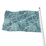 Blue Sky Paisley Bohemian Pattern Print Flag