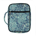 Blue Sky Paisley Bohemian Pattern Print Front Pocket Bible Bag