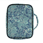 Blue Sky Paisley Bohemian Pattern Print Front Pocket Bible Bag