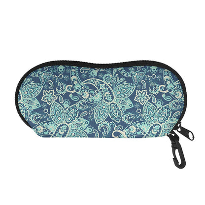 Blue Sky Paisley Bohemian Pattern Print Glasses Case