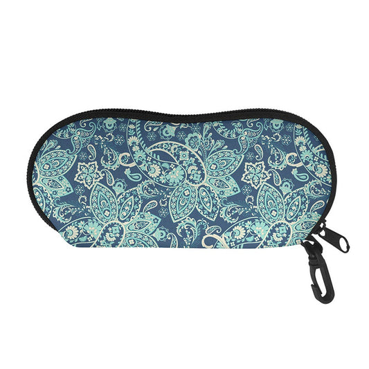 Blue Sky Paisley Bohemian Pattern Print Glasses Case