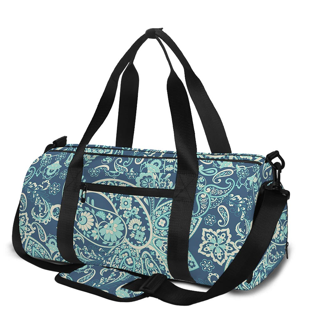Blue Sky Paisley Bohemian Pattern Print Gym Bag