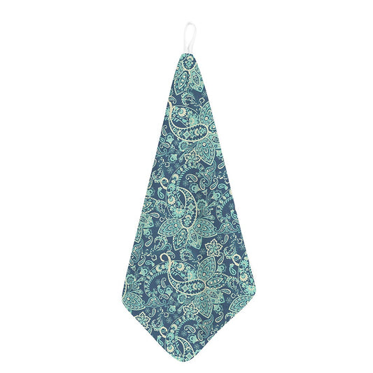 Blue Sky Paisley Bohemian Pattern Print Hand Towel