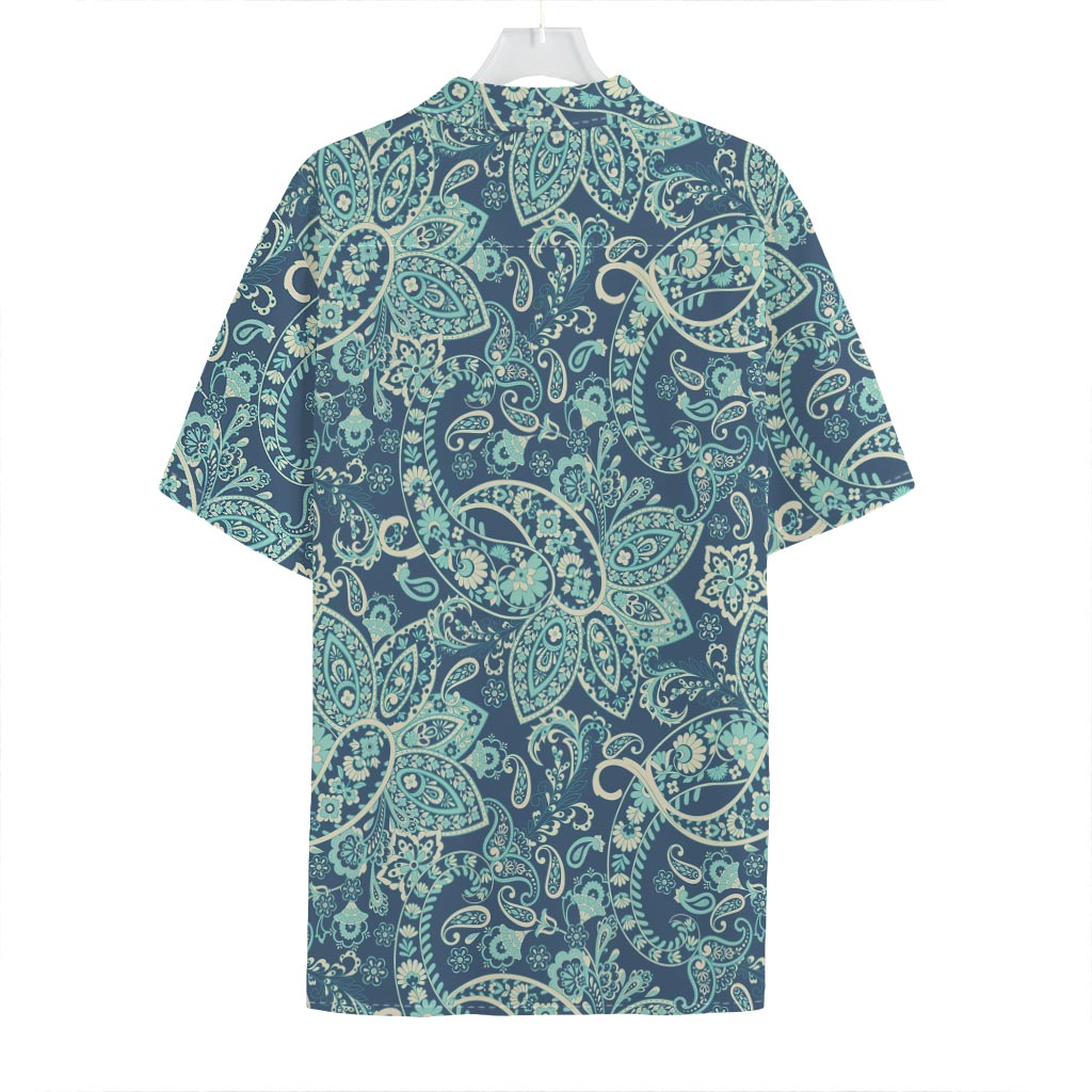Blue Sky Paisley Bohemian Pattern Print Hawaiian Shirt
