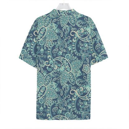 Blue Sky Paisley Bohemian Pattern Print Hawaiian Shirt
