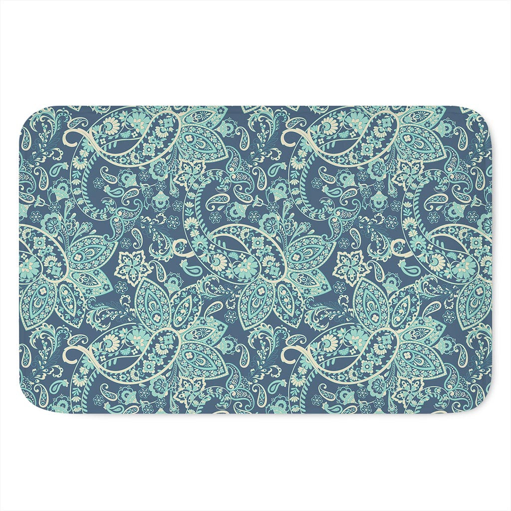 Blue Sky Paisley Bohemian Pattern Print Indoor Door Mat