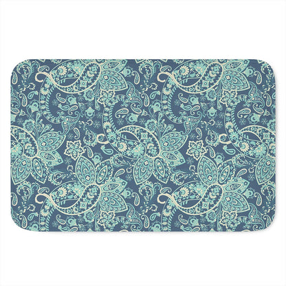 Blue Sky Paisley Bohemian Pattern Print Indoor Door Mat