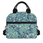 Blue Sky Paisley Bohemian Pattern Print Insulated Lunch Bag