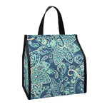 Blue Sky Paisley Bohemian Pattern Print Insulated Lunch Tote