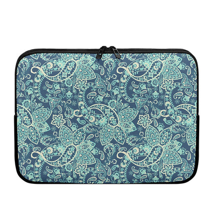 Blue Sky Paisley Bohemian Pattern Print Laptop Sleeve