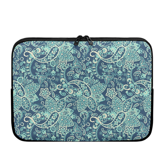 Blue Sky Paisley Bohemian Pattern Print Laptop Sleeve