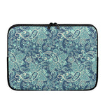 Blue Sky Paisley Bohemian Pattern Print Laptop Sleeve