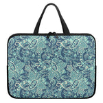 Blue Sky Paisley Bohemian Pattern Print Laptop Sleeve With Handle