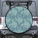 Blue Sky Paisley Bohemian Pattern Print Leather Spare Tire Cover