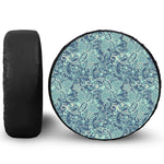 Blue Sky Paisley Bohemian Pattern Print Leather Spare Tire Cover