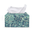 Blue Sky Paisley Bohemian Pattern Print Leather Tissue Box Cover
