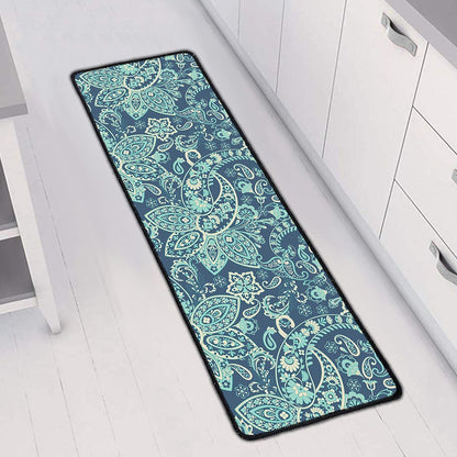 Blue Sky Paisley Bohemian Pattern Print Long Kitchen Mat