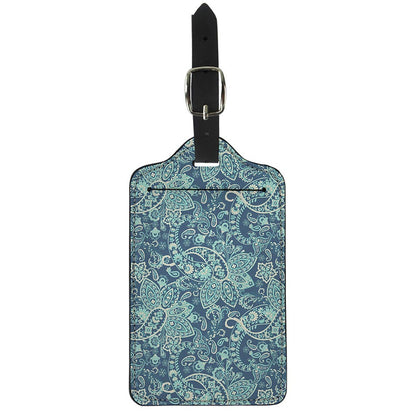 Blue Sky Paisley Bohemian Pattern Print Luggage Tag