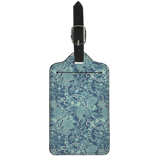 Blue Sky Paisley Bohemian Pattern Print Luggage Tag