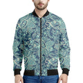 Blue Sky Paisley Bohemian Pattern Print Men's Bomber Jacket
