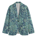 Blue Sky Paisley Bohemian Pattern Print Men's Cotton Blazer