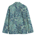 Blue Sky Paisley Bohemian Pattern Print Men's Cotton Blazer