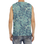 Blue Sky Paisley Bohemian Pattern Print Men's Fitness Tank Top