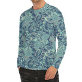 Blue Sky Paisley Bohemian Pattern Print Men's Long Sleeve Rash Guard