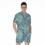 Blue Sky Paisley Bohemian Pattern Print Men's Rompers