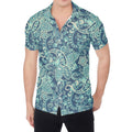 Blue Sky Paisley Bohemian Pattern Print Men's Shirt