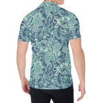 Blue Sky Paisley Bohemian Pattern Print Men's Shirt