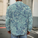Blue Sky Paisley Bohemian Pattern Print Men's Shirt Jacket