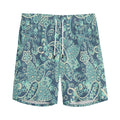 Blue Sky Paisley Bohemian Pattern Print Men's Athletic Shorts