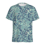 Blue Sky Paisley Bohemian Pattern Print Men's Sports T-Shirt