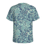 Blue Sky Paisley Bohemian Pattern Print Men's Sports T-Shirt