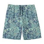 Blue Sky Paisley Bohemian Pattern Print Men's Swim Trunks