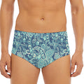 Blue Sky Paisley Bohemian Pattern Print Men's Triangle Swim Briefs