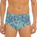 Blue Sky Paisley Bohemian Pattern Print Men's Triangle Swim Briefs