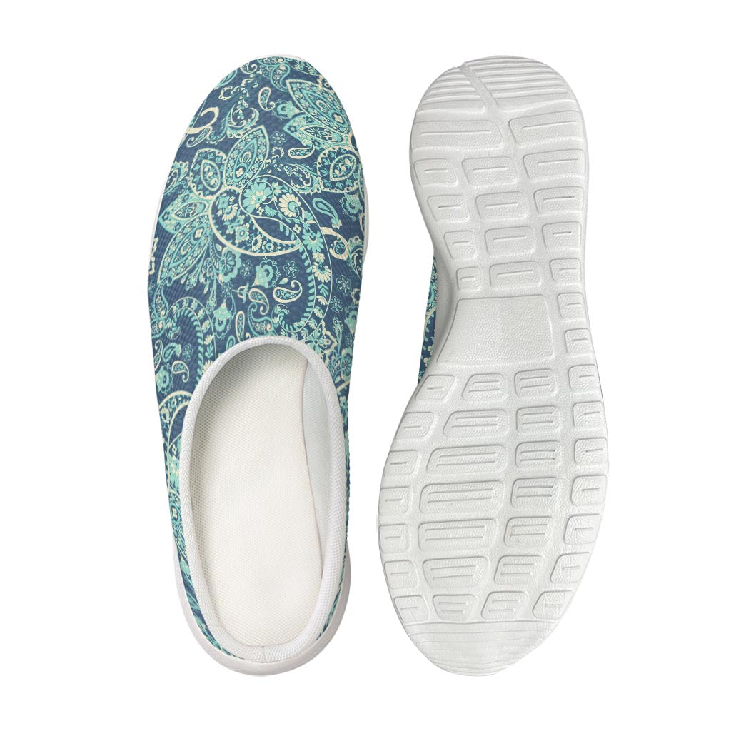 Blue Sky Paisley Bohemian Pattern Print Mesh Casual Shoes