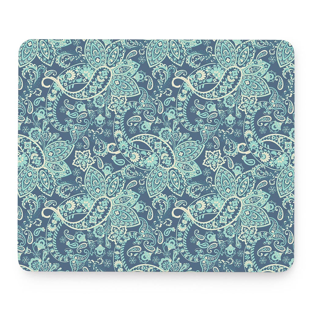 Blue Sky Paisley Bohemian Pattern Print Mouse Pad