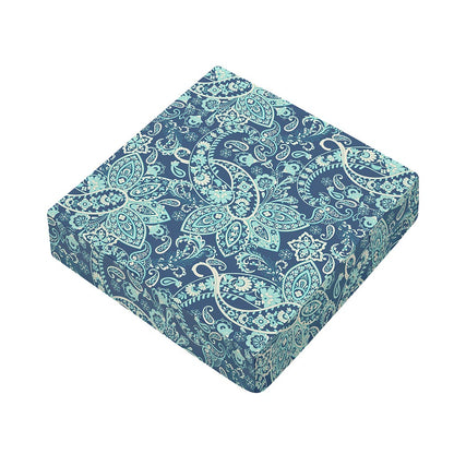 Blue Sky Paisley Bohemian Pattern Print Outdoor Seat Cushion Cover