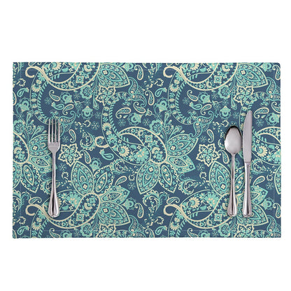 Blue Sky Paisley Bohemian Pattern Print Placemat