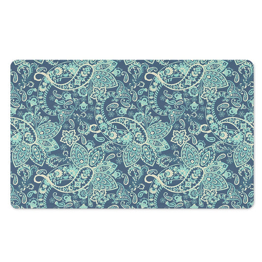 Blue Sky Paisley Bohemian Pattern Print Polyester Doormat