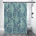 Blue Sky Paisley Bohemian Pattern Print Premium Shower Curtain