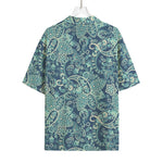 Blue Sky Paisley Bohemian Pattern Print Rayon Hawaiian Shirt
