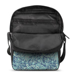 Blue Sky Paisley Bohemian Pattern Print Rectangular Crossbody Bag