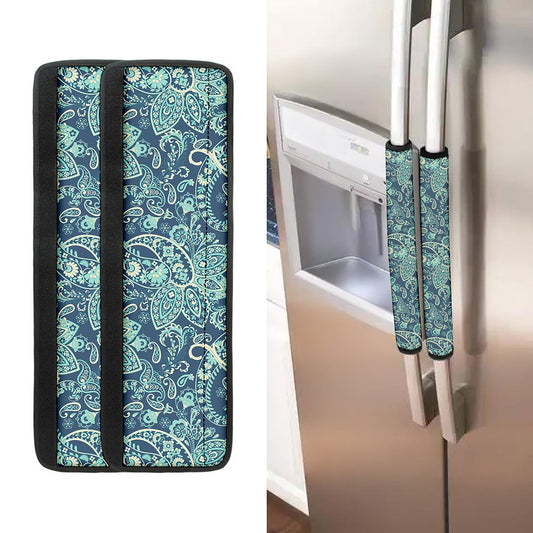 Blue Sky Paisley Bohemian Pattern Print Refrigerator Handle Covers