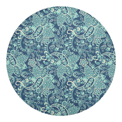 Blue Sky Paisley Bohemian Pattern Print Round Blanket
