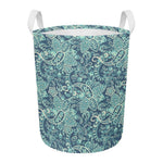 Blue Sky Paisley Bohemian Pattern Print Round Laundry Basket