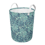 Blue Sky Paisley Bohemian Pattern Print Round Laundry Basket